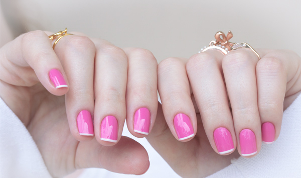 nail art rosa branco pink white chiffon chic maybelline